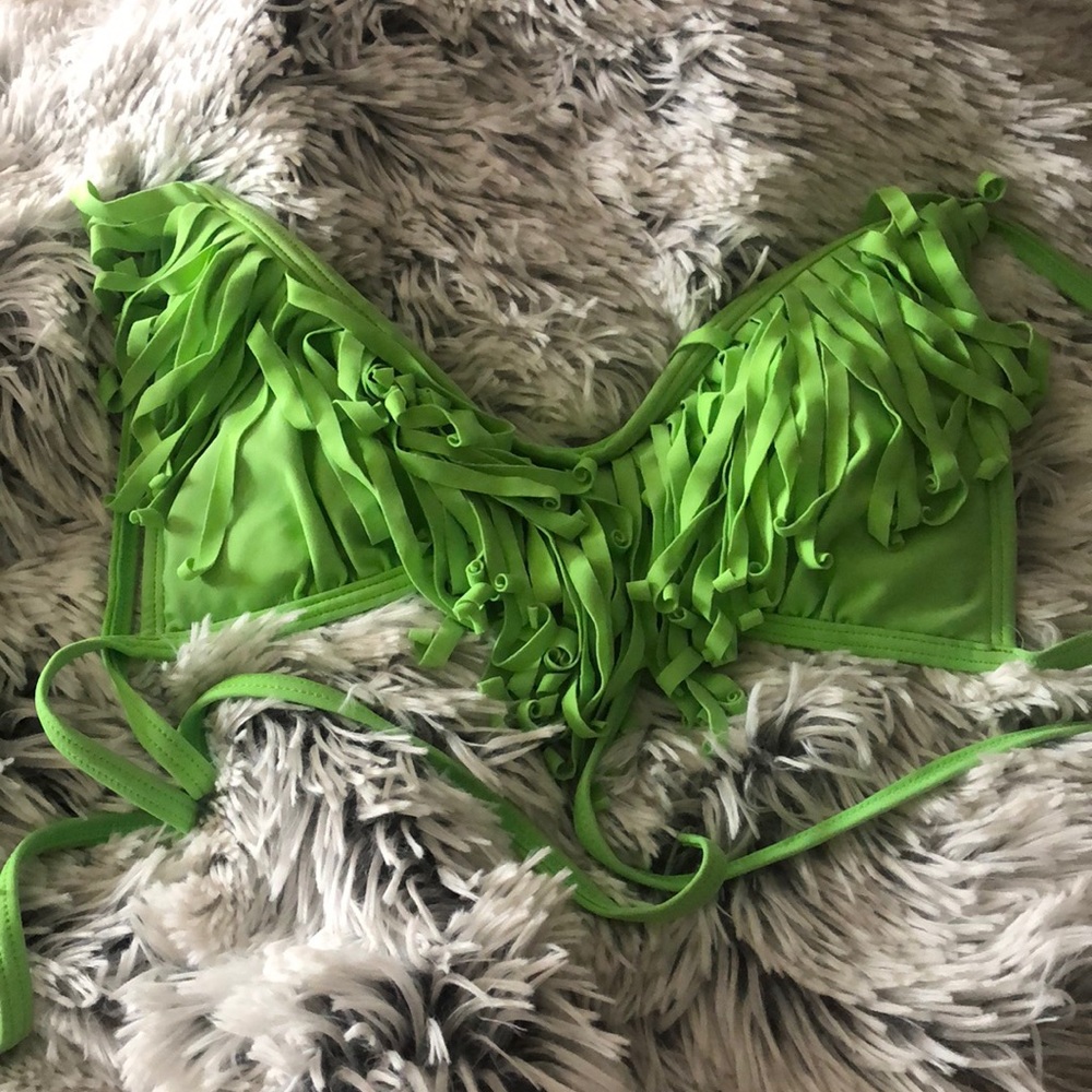Lime green bikini top